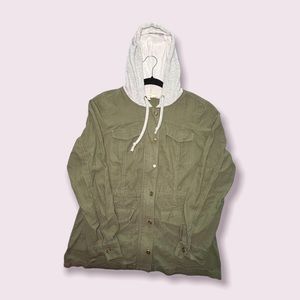 Maurices Army Green Hooded Jacket Size Small